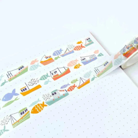 Fish and Ships Washi Tape - The Red Squirrel