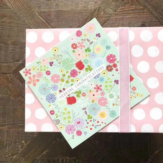 Silver Foiled Floral Wedding Card - The Red Squirrel