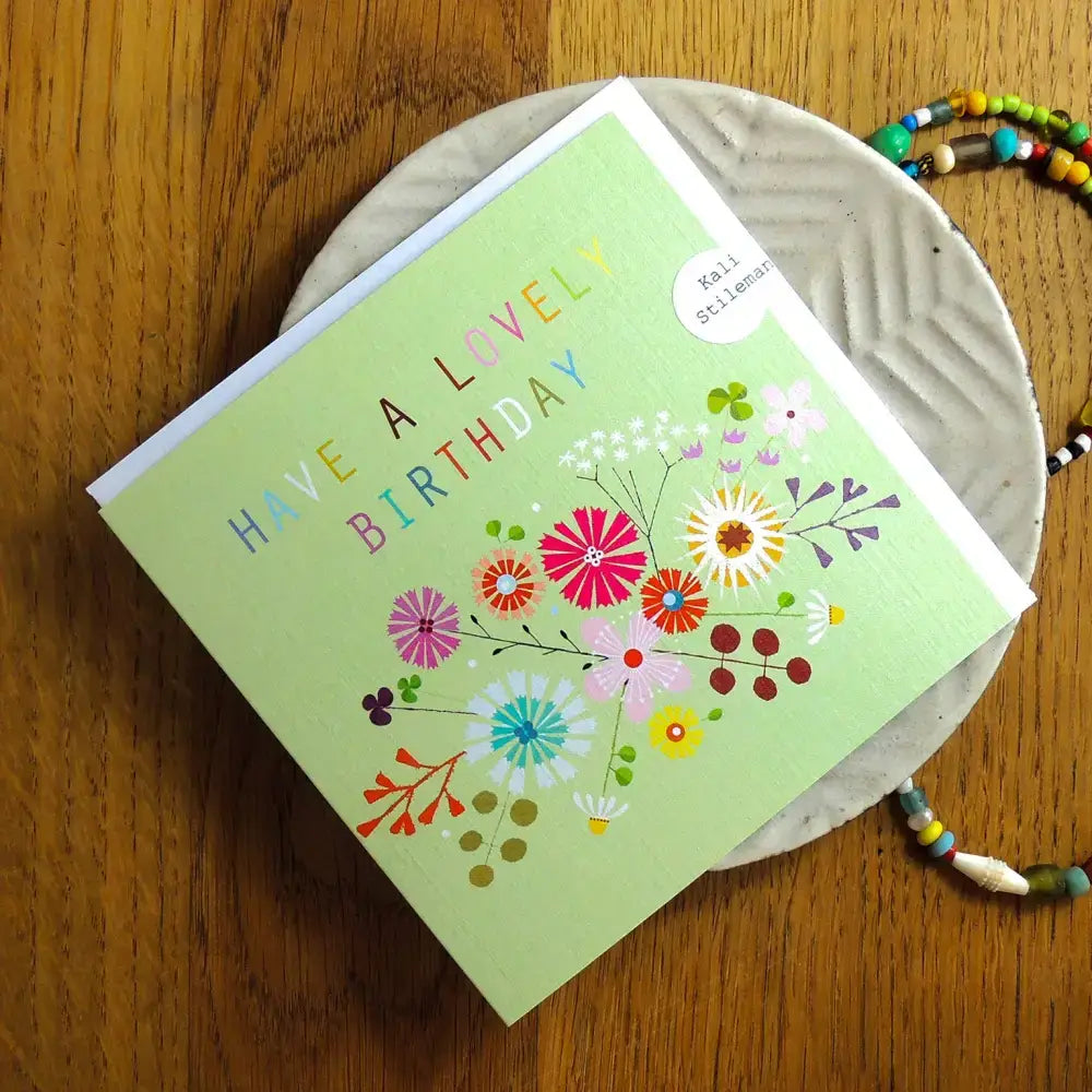 FL22 Floral Lovely Birthday Card - 140 x 140mm