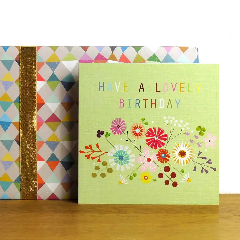 FL22 Floral Lovely Birthday Card - 140 x 140mm