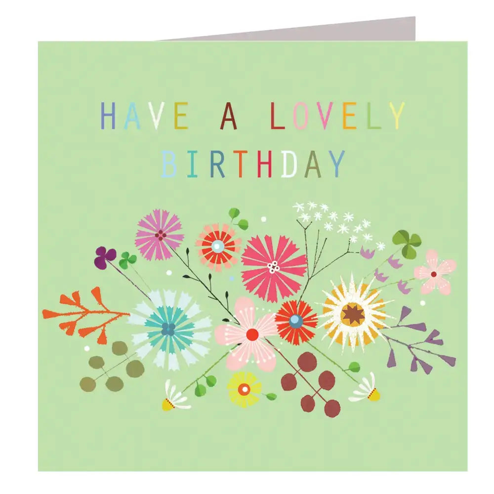 FL22 Floral Lovely Birthday Card - 140 x 140mm