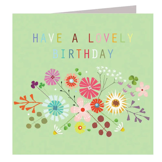 FL22 Floral Lovely Birthday Card - 140 x 140mm
