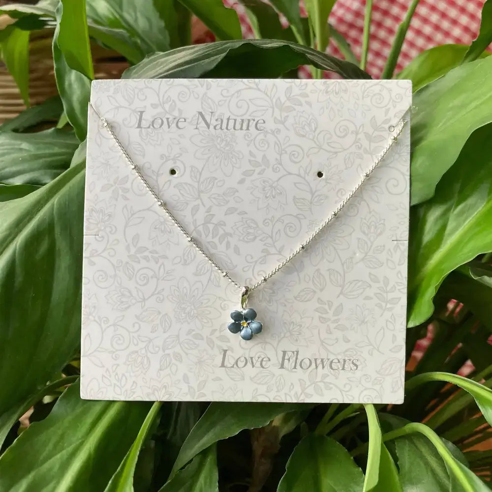 Forget Me Not Blue Mini Flower Pendant Necklace