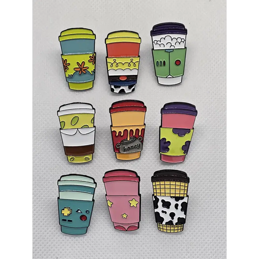Funky takeaway cup enamel pin badge - Pin badges