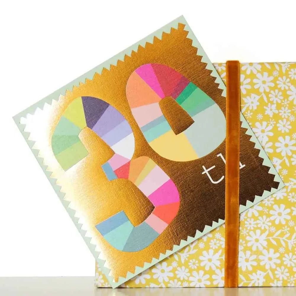 Gold Foiled Thirty Card - The Red Squirrel