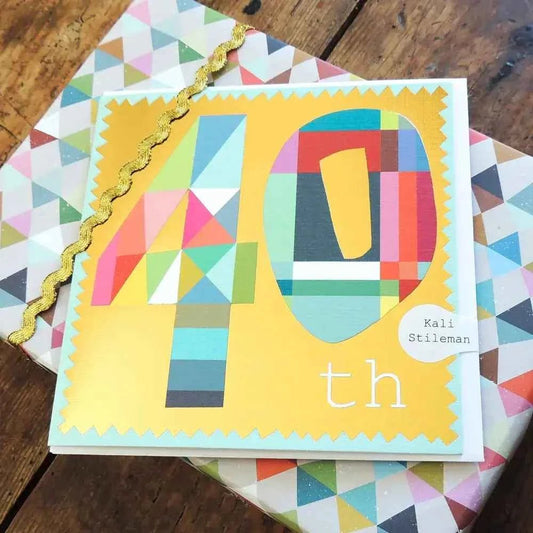 Gold Foiled Forty Card - The Red Squirrel