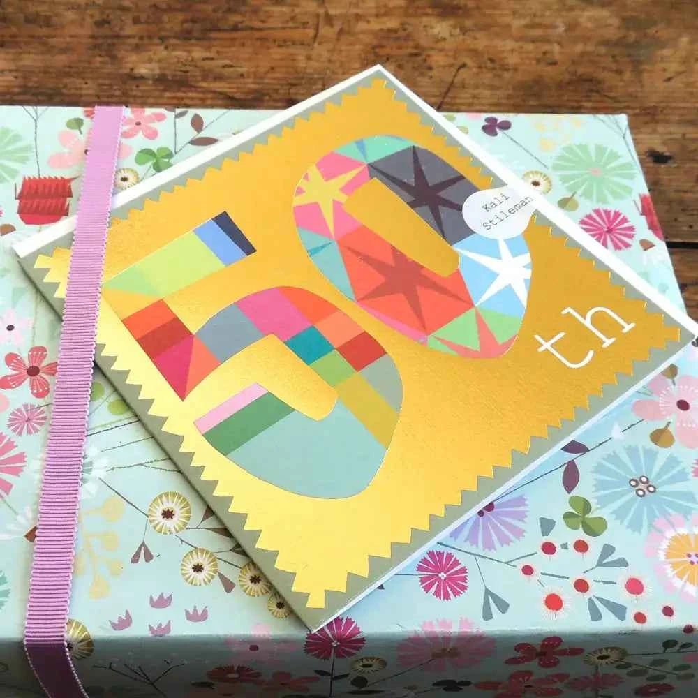 Gold Foiled Fifty Card - The Red Squirrel