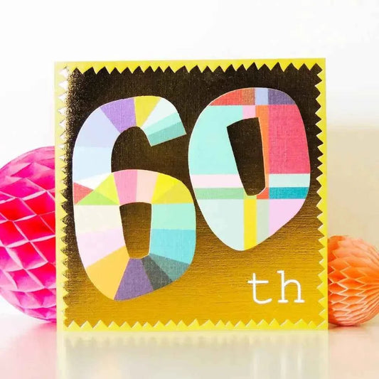 Gold Foiled Sixty Birthday Card - The Red Squirrel