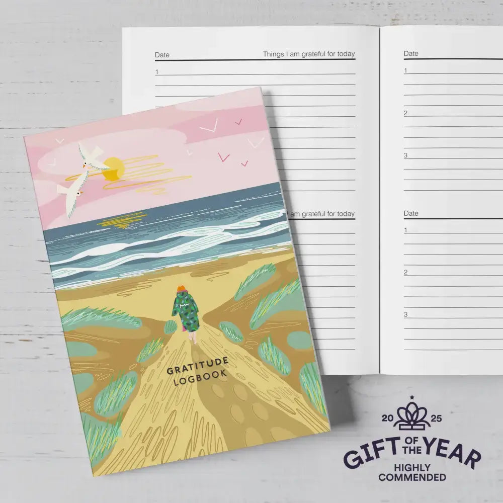 Gratitude Logbook - Over the Dunes Cover