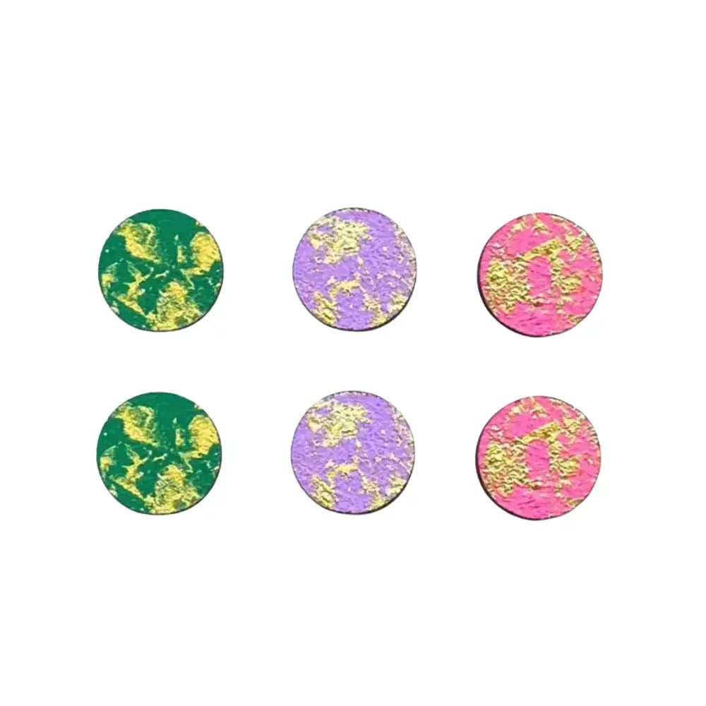Green lilac and pink gold blush fun stud earrings set