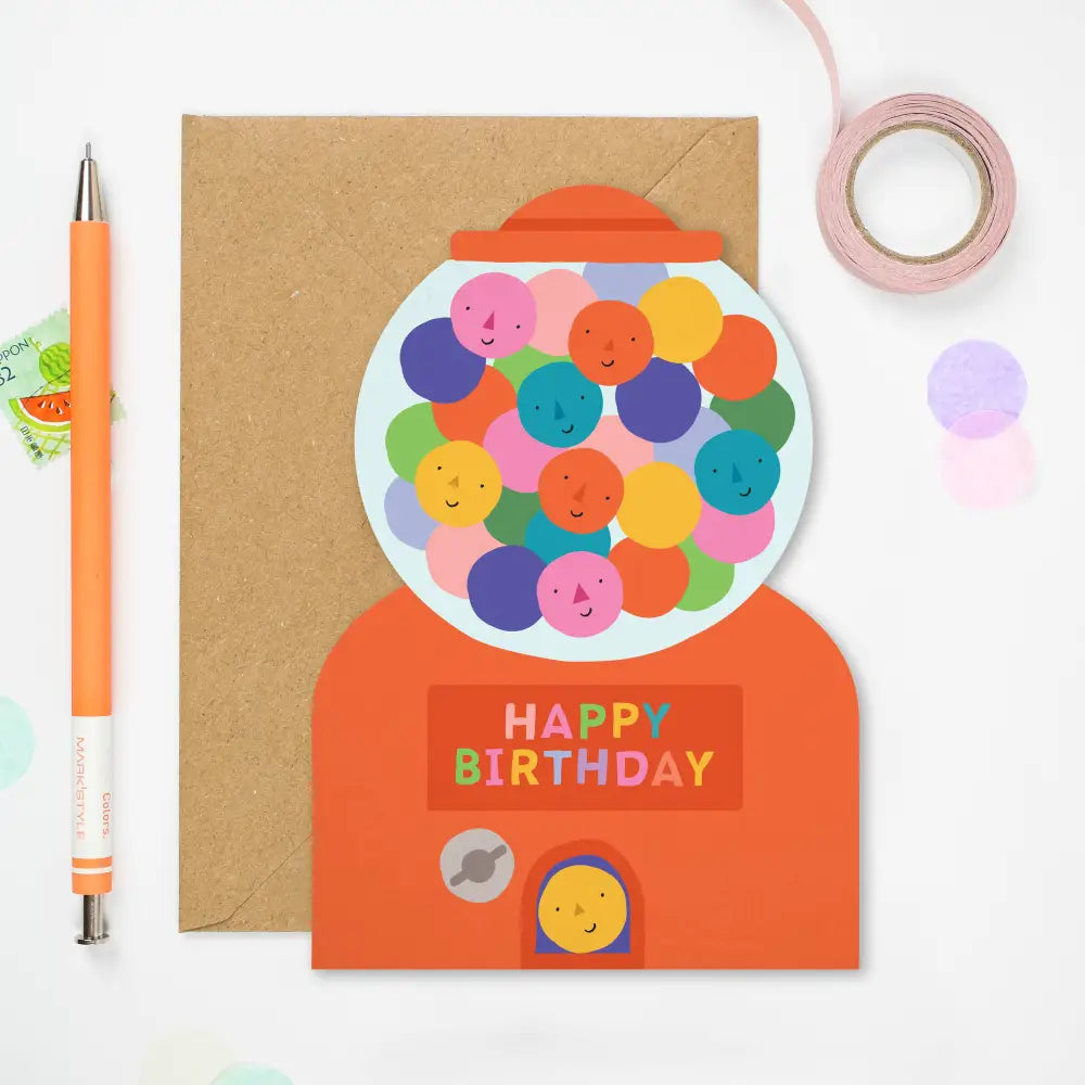 Gumball Machine Birthday Card