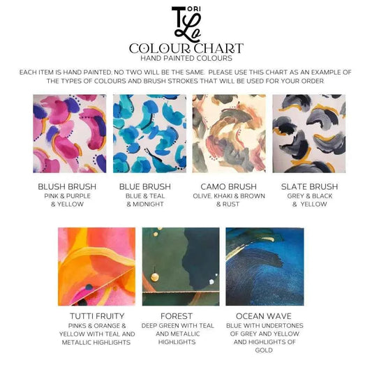 Hand Painted Semi Circle Leather Drop Earrings - Multiple - The Red Squirrel