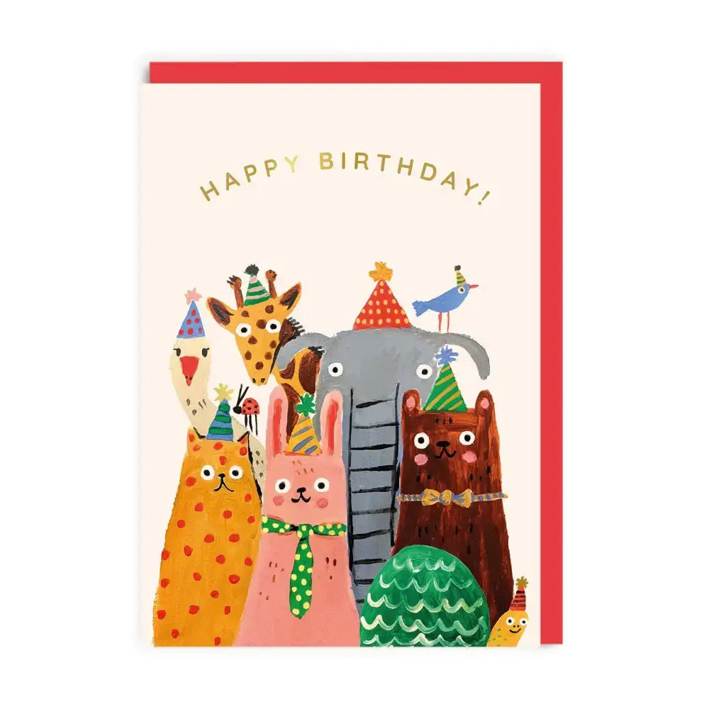 Happy Birthday Animals Greeting Card - greetings card
