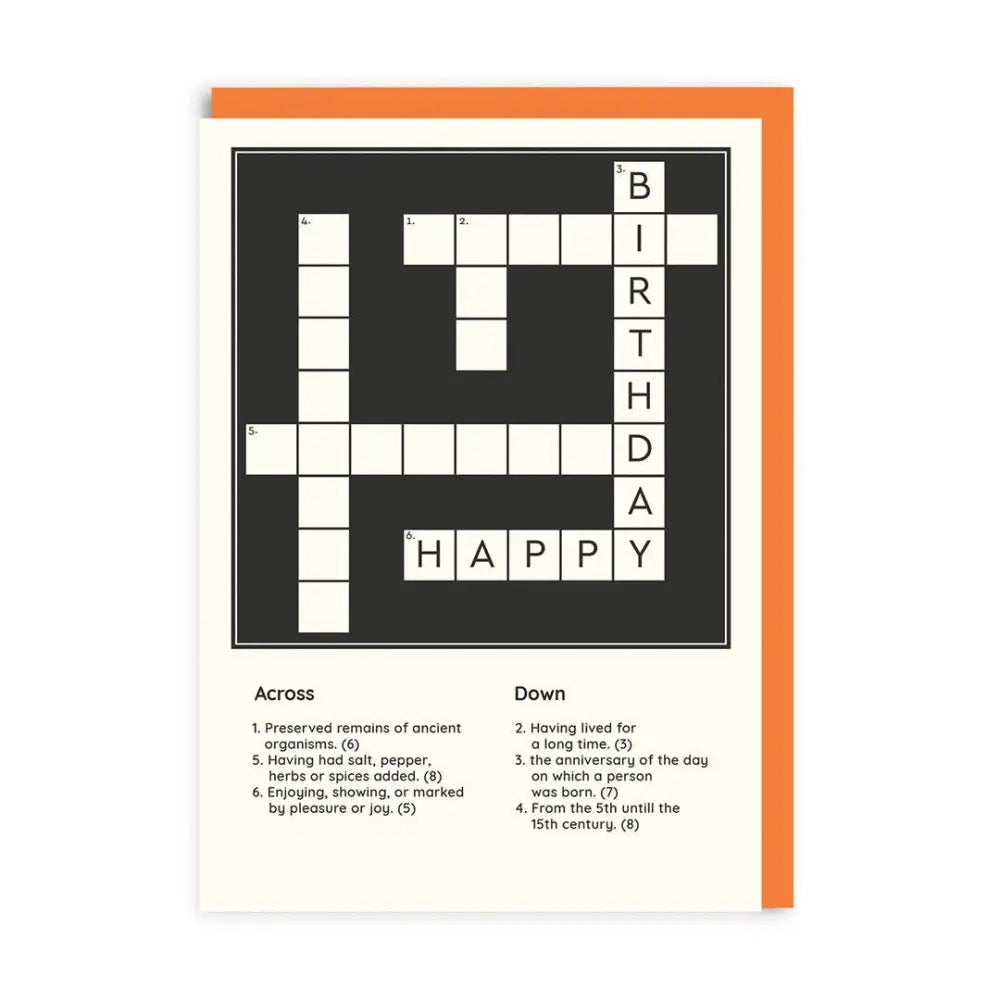 Happy Birthday Crossword Greeting Card - greetings card
