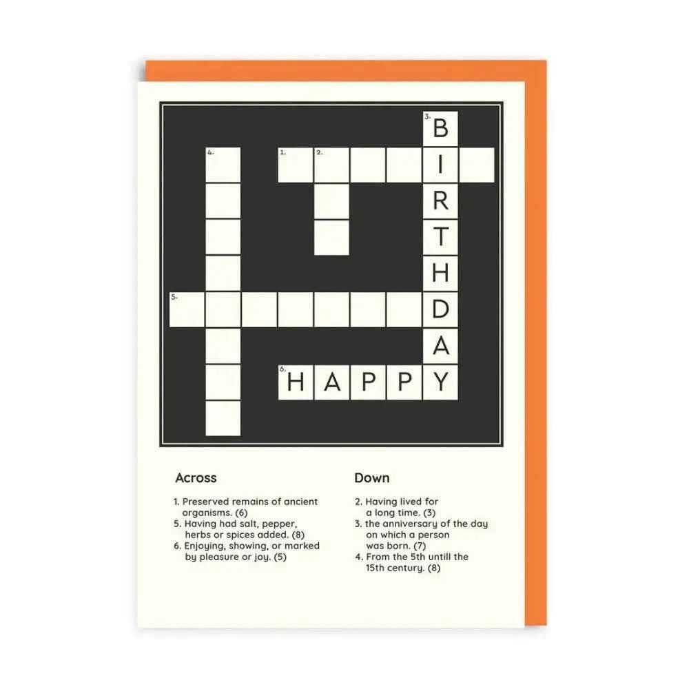 Happy Birthday Crossword Greeting Card - The Red Squirrel