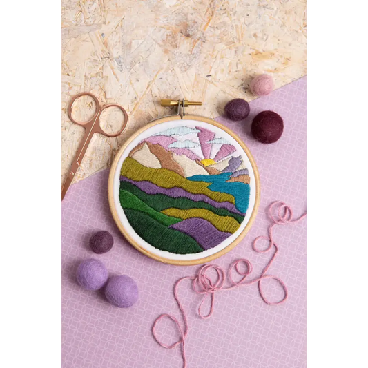 Highland Hike Mini Embroidery Kit | Complete Craft Kit for Beginners