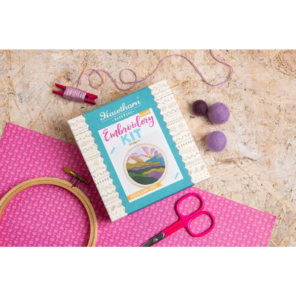 Highland Hike Mini Embroidery Kit | Complete Craft Kit for Beginners