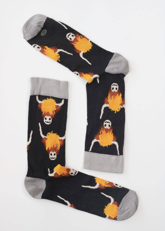 Highland Cows - Mens Bamboo Socks - The Red Squirrel