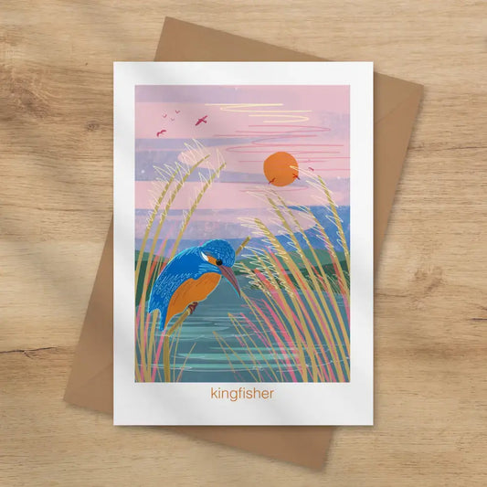 Kingfisher - greeting card - greetings card