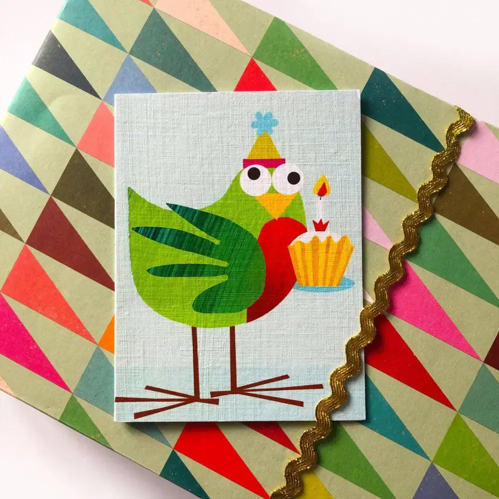 KTW46 Mini Bird and Cake Card - 95 x 125 mm