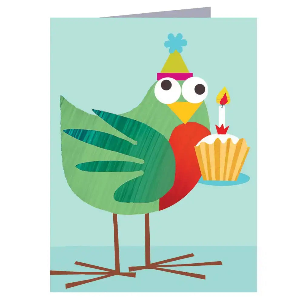 KTW46 Mini Bird and Cake Card - 95 x 125 mm
