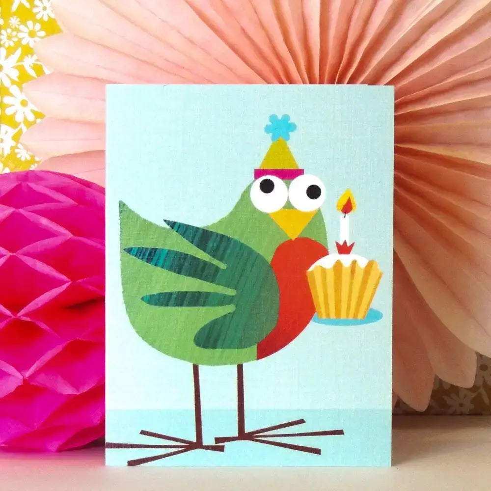 KTW46 Mini Bird and Cake Card - 95 x 125 mm