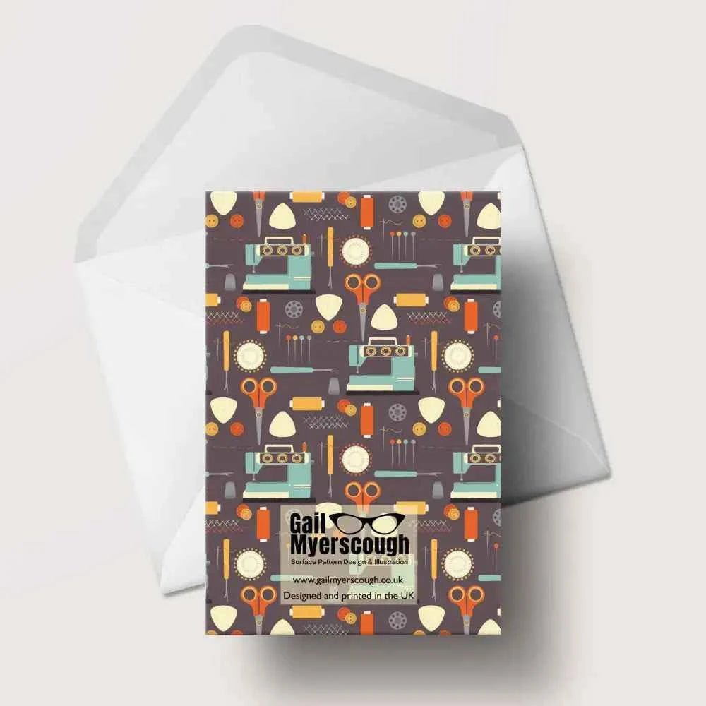 Life's A Stitch Sewing Greeting Card - The Red Squirrel