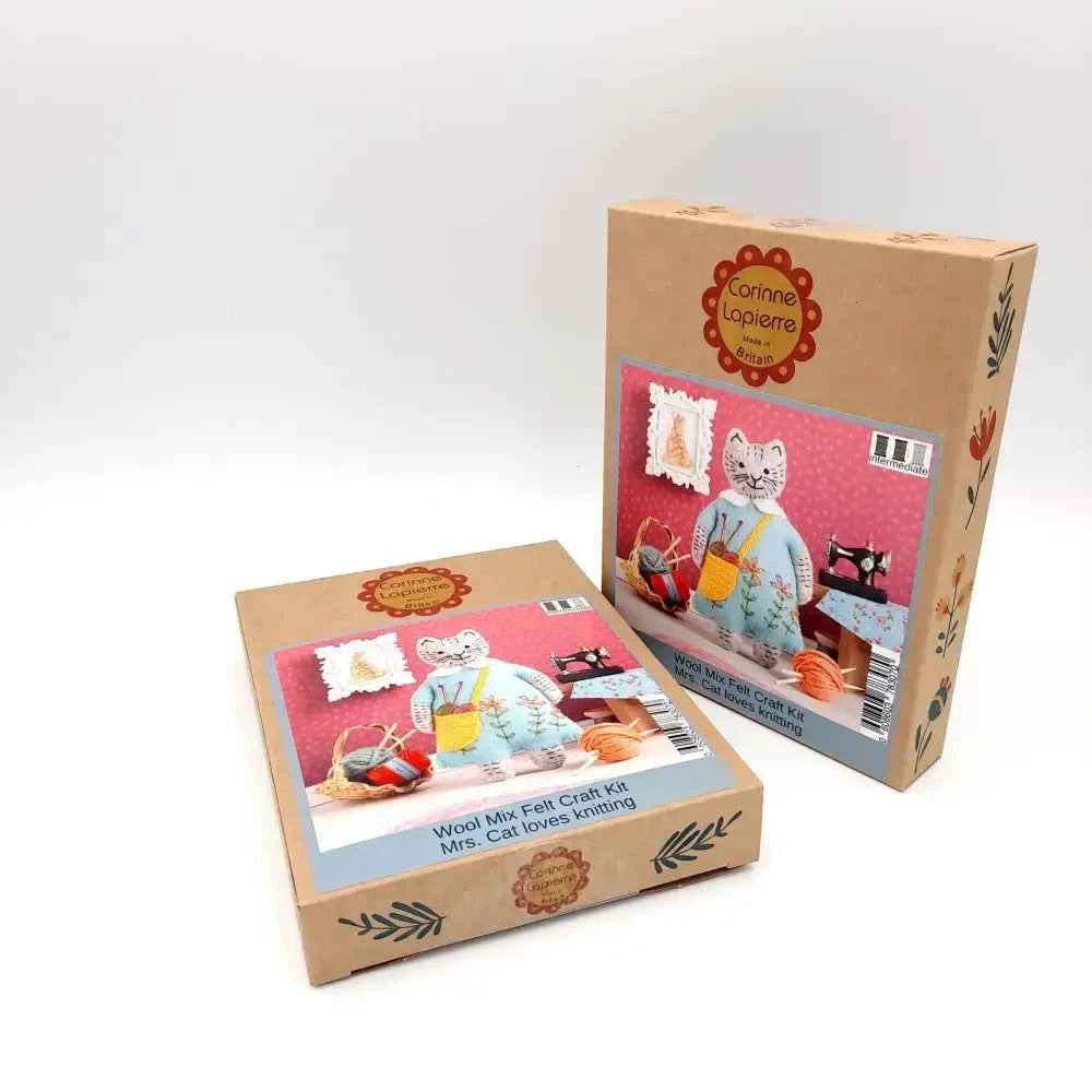 Mrs. Cat Loves Knitting Felt Craft Mini Kit - The Red Squirrel