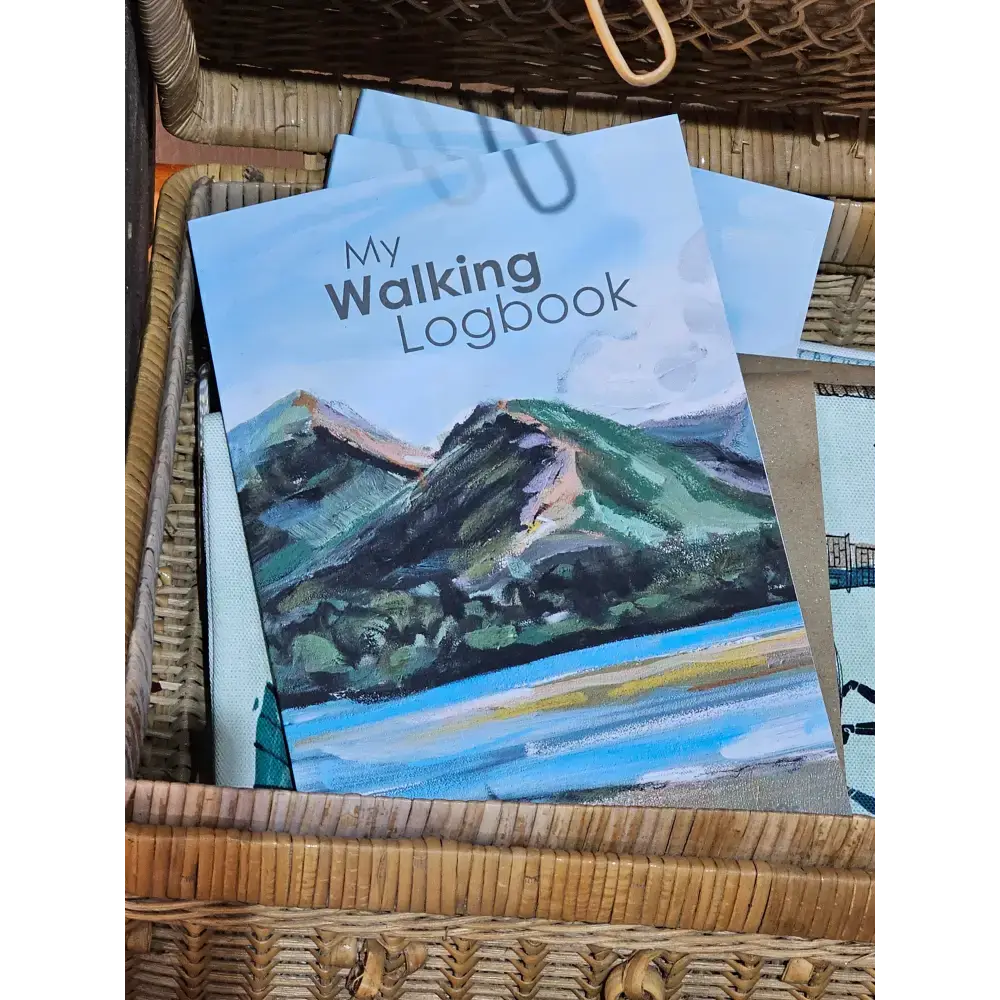 My Walking Logbook by Bear and Bob, featuring a scenic mountain cover, ideal for outdoor enthusiasts.