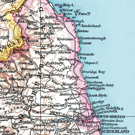 Northumberland map card
