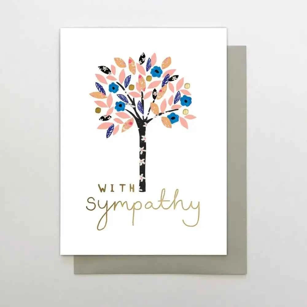 With Sympathy Tree greetings card - The Red Squirrel