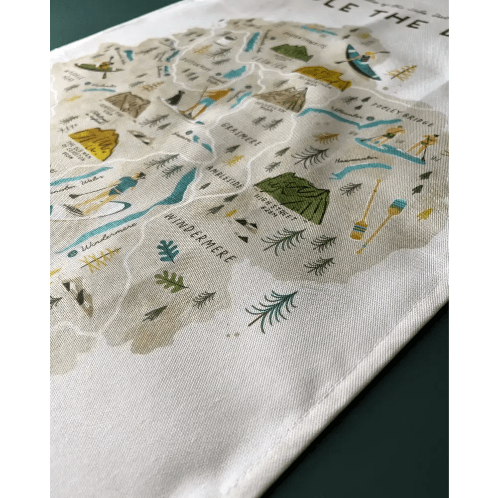 Paddle the Lakes Tea Towel - The Red Squirrel