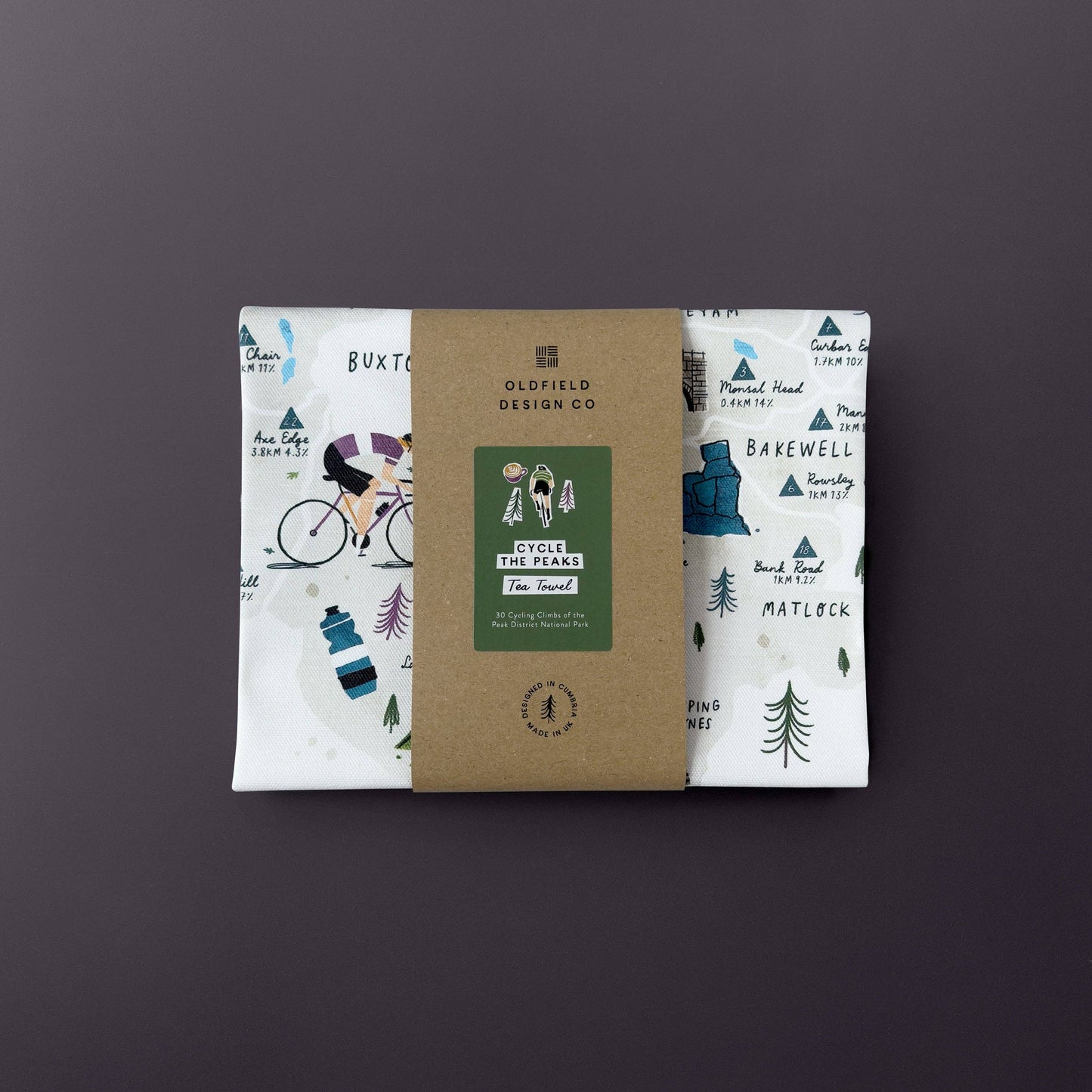 Cycle the Peak District Tea Towel - The Red Squirrel