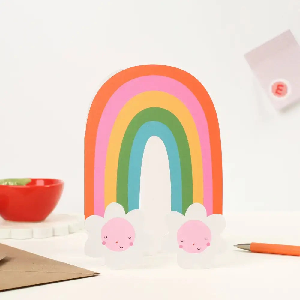 Rainbow Blossom Greeting Card | Rainbow Shaped Card