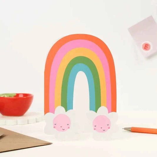 Rainbow Blossom Greeting Card | Rainbow Shaped Card - The Red Squirrel