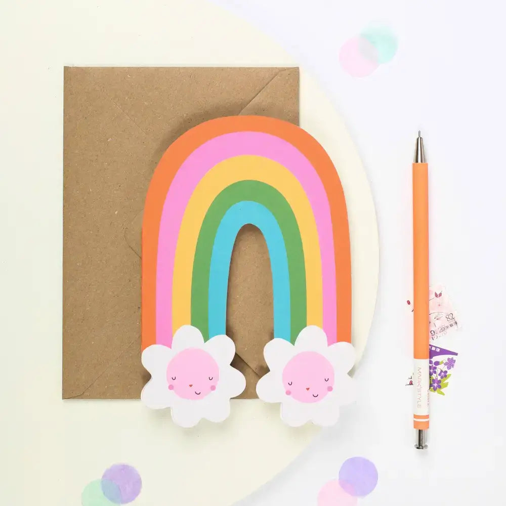 Rainbow Blossom Greeting Card | Rainbow Shaped Card