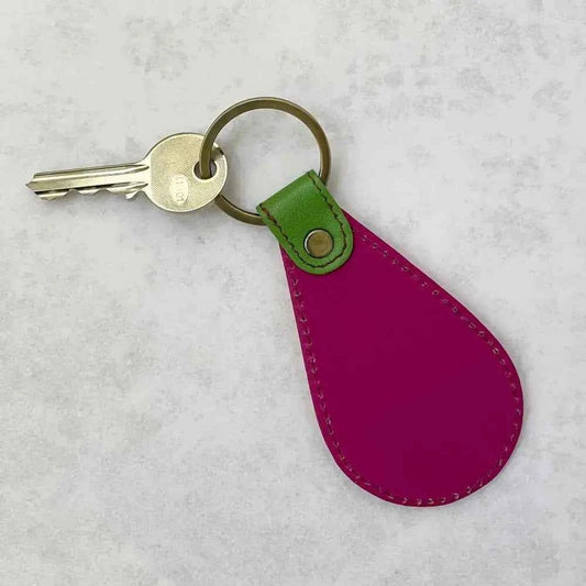 Recycled Leather Fob Keyring - The Red Squirrel