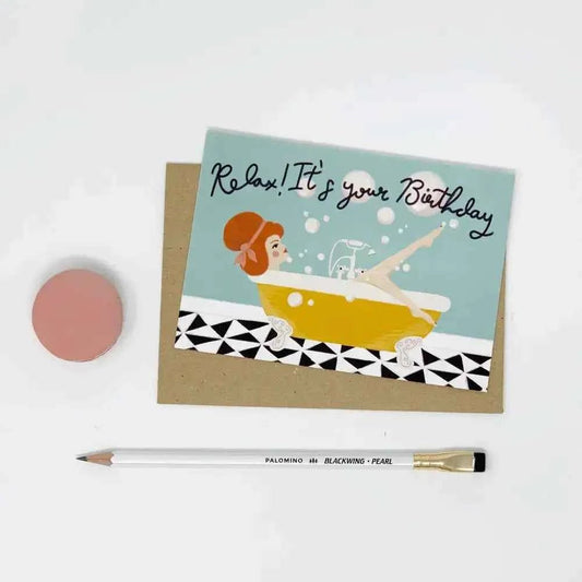 Relax It's Your Birthday Greetings Card - The Red Squirrel