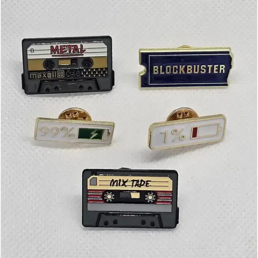 Retro themed pin badges (various designs) - Pin badges