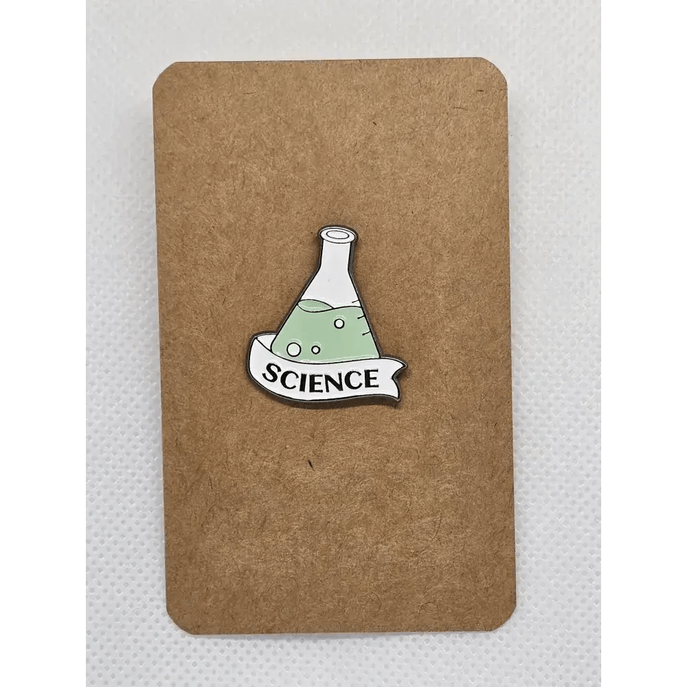 Science themed pin badges (various designs) - The Red Squirrel