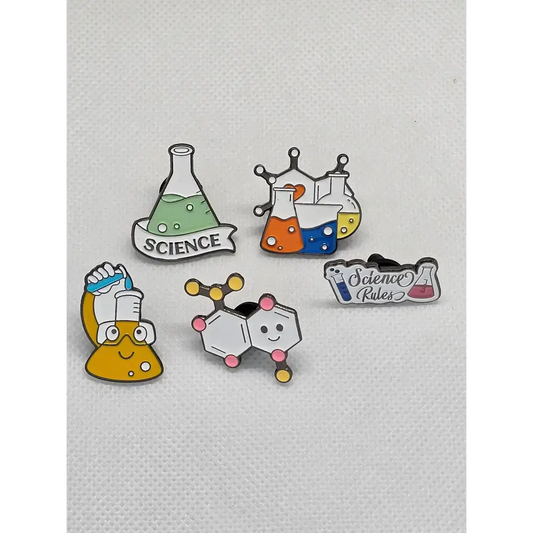 Science themed pin badges (various designs) - Pin badges