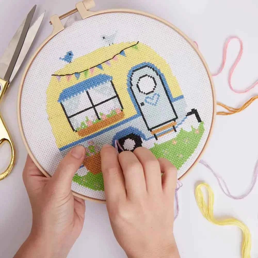 Simply Make Cross Stitch Craft Kit - Caravan Design - The Red Squirrel