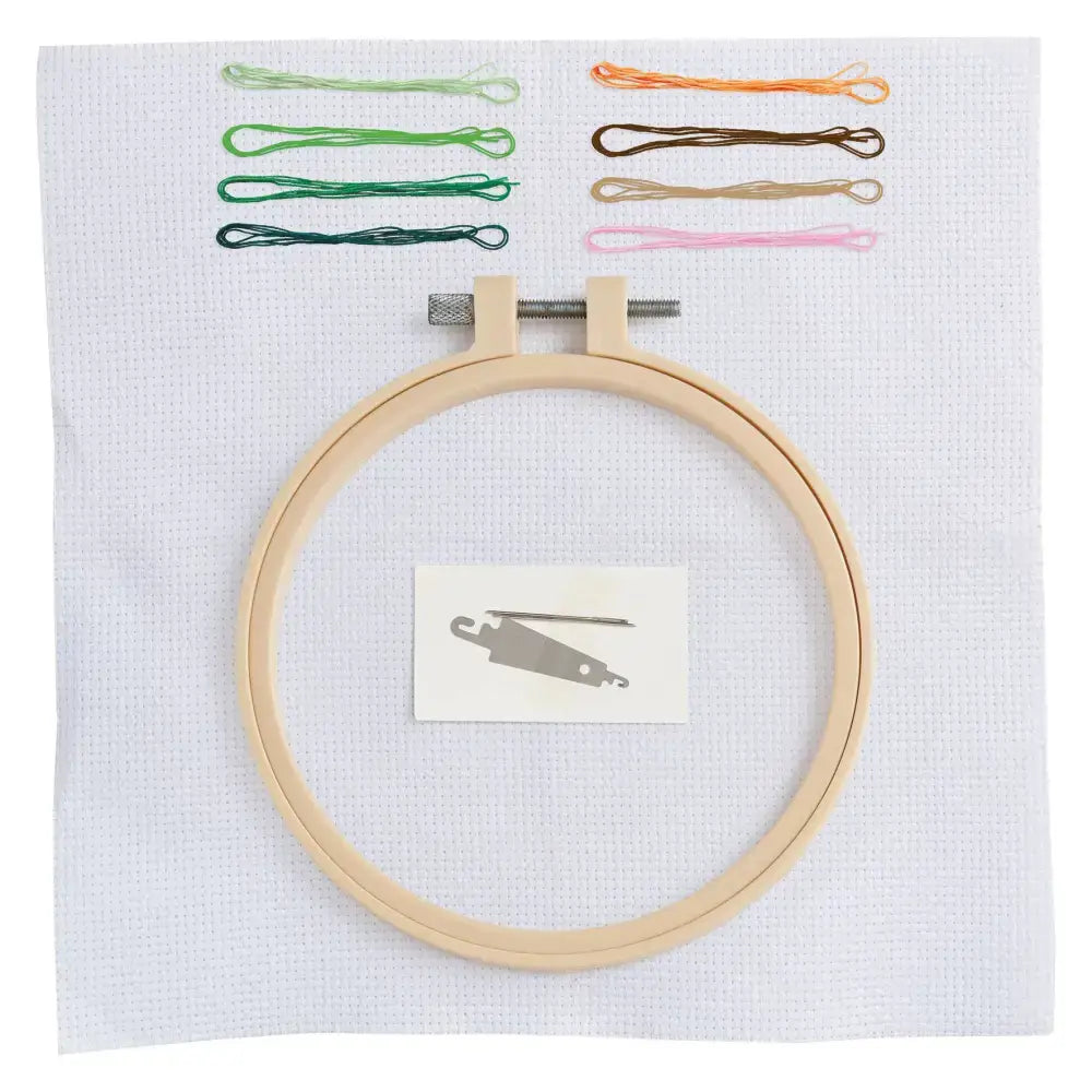 Simply Make Cross Stitch Hoop Embroidery Kit Indoor Garden