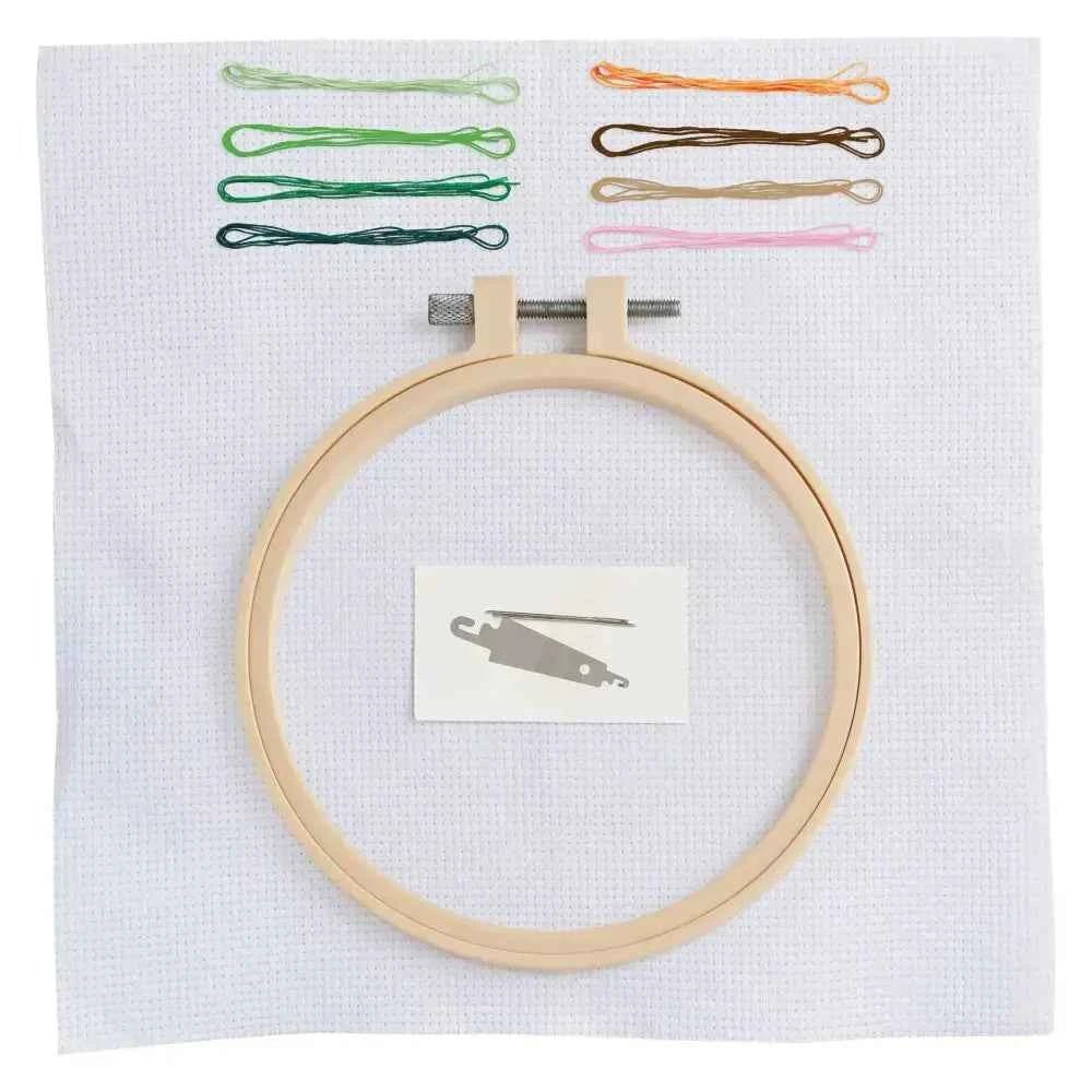 Simply Make Cross Stitch Hoop Embroidery Kit, Indoor Garden - The Red Squirrel