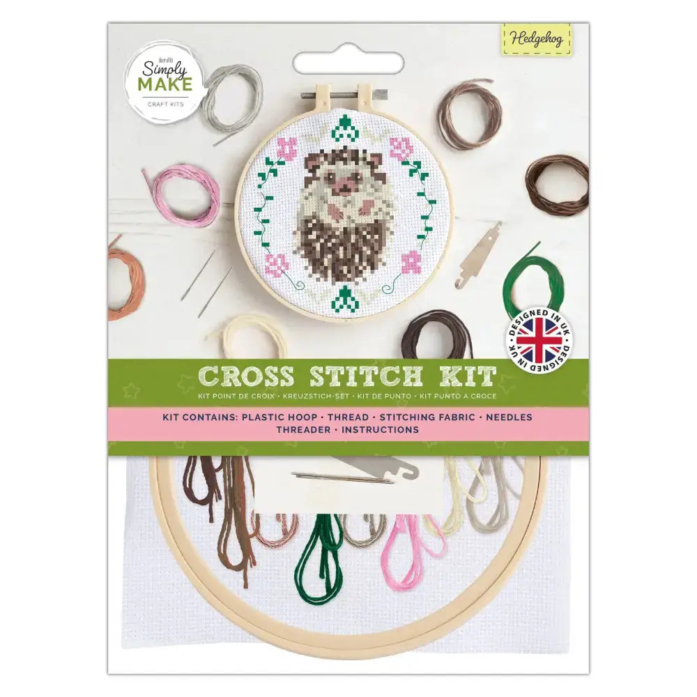 Simply Make Cross Stitch Kit - Hedgehog