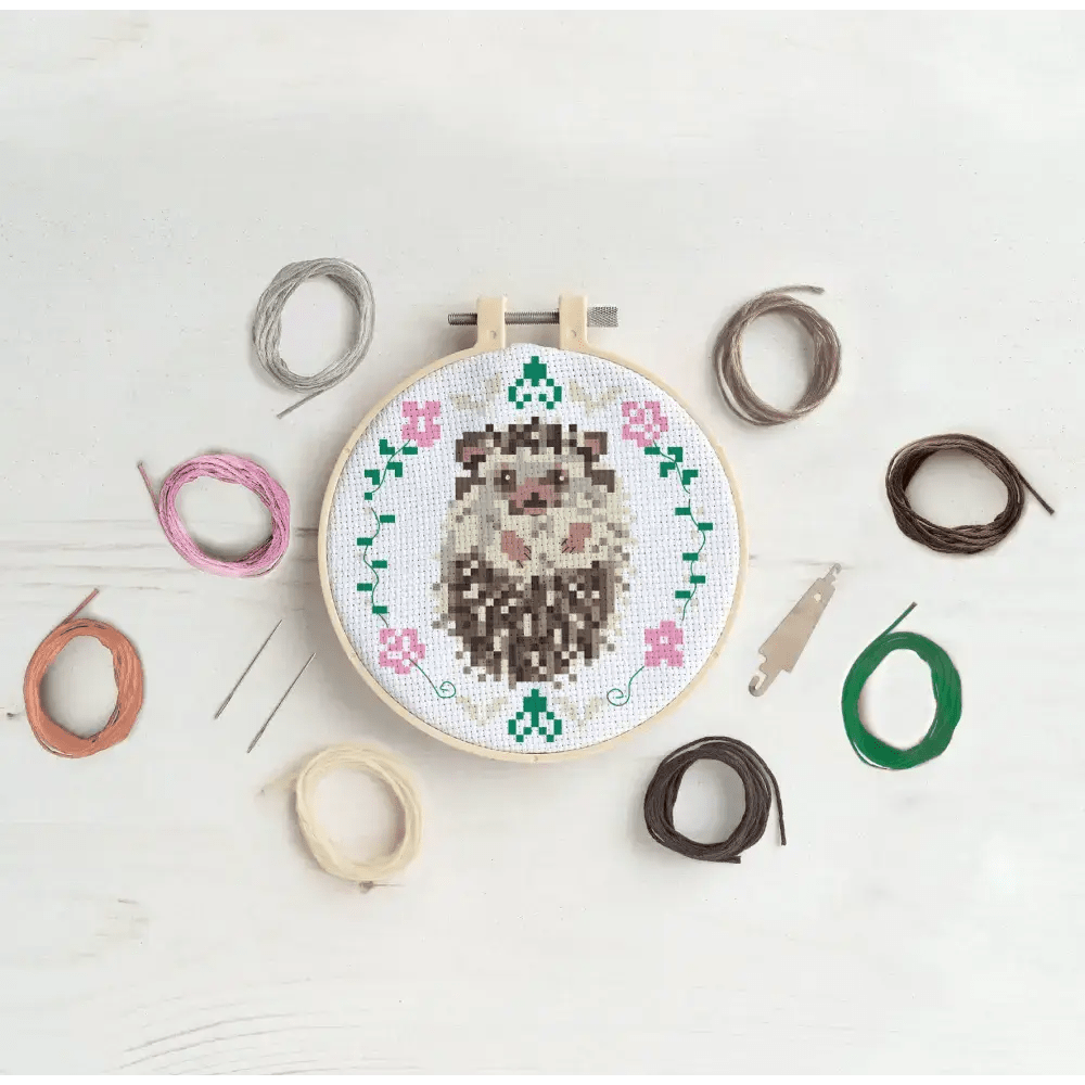 Simply Make Cross Stitch Kit - Hedgehog - The Red Squirrel