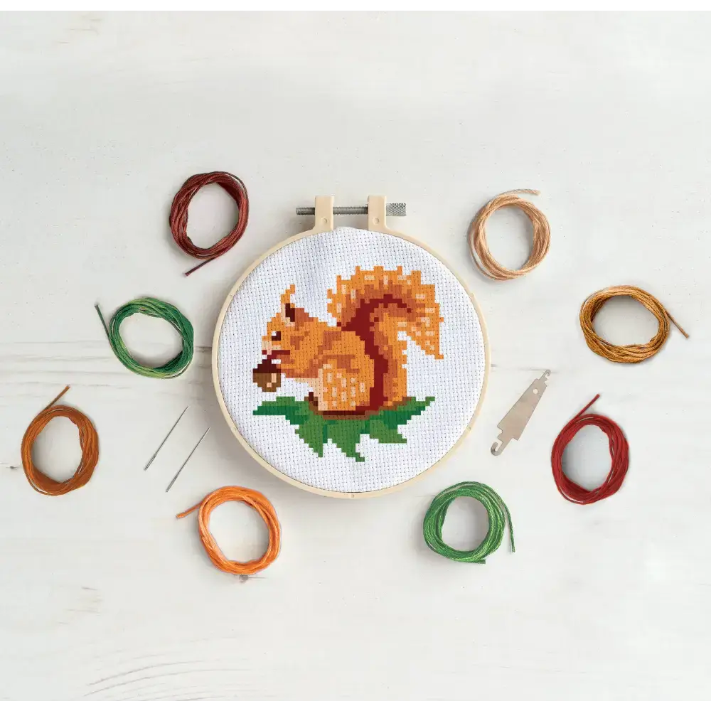 Simply Make Cross Stitch Kit - Red Squirrel