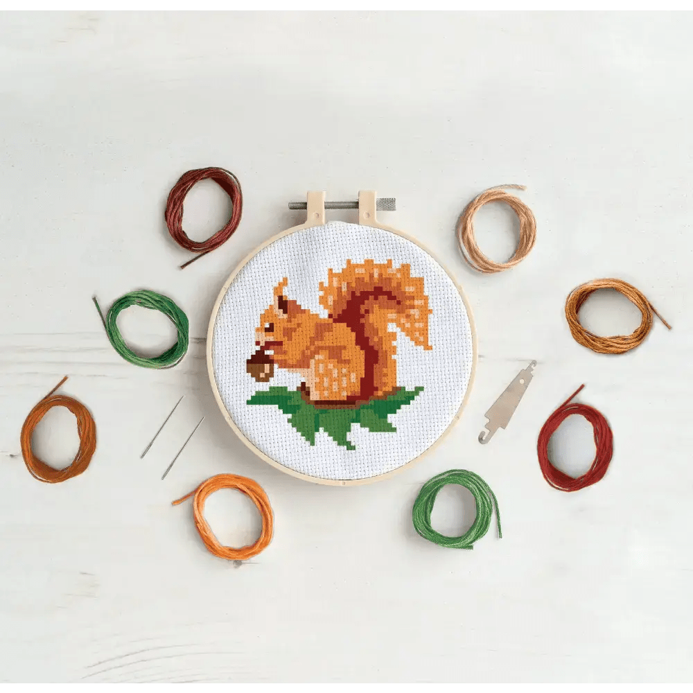 Simply Make Cross Stitch Kit - Red Squirrel - The Red Squirrel