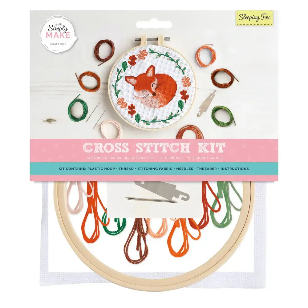 Simply Make Cross Stitch Kit - Sleeping Fox