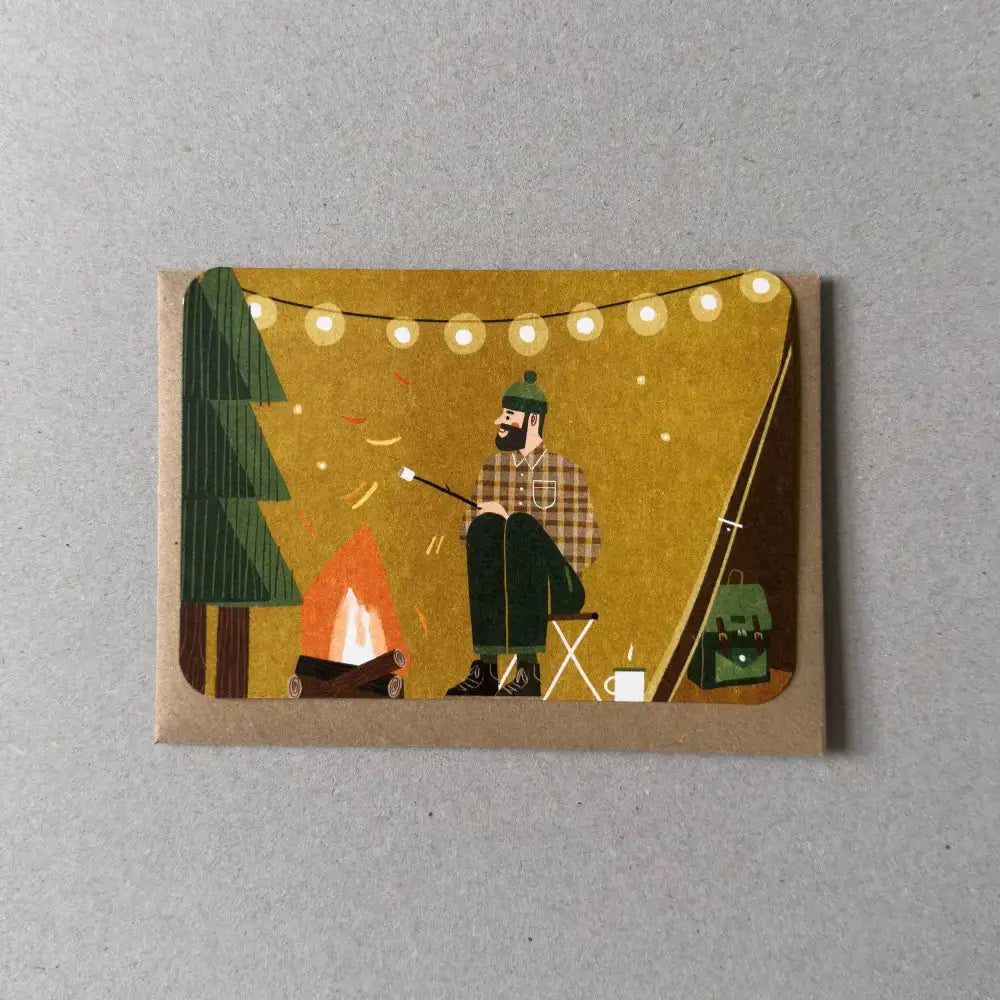 Tent No.2 Greetings Card (Yellow)